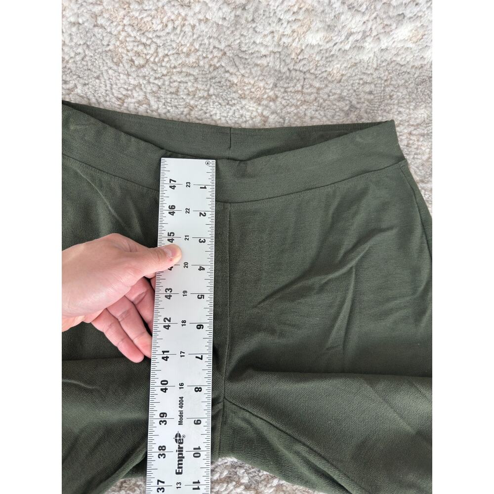 Eileen Fisher Petite Size PP Stretch Minimalist Straight Leg Pants Olive Green - Picture 4 of 9